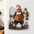 Funny Fisherman Fridge Magnet Personalized for Dad