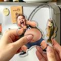 Fishing Dad Fridge Magnet with Soft Squishy Silicone Belly