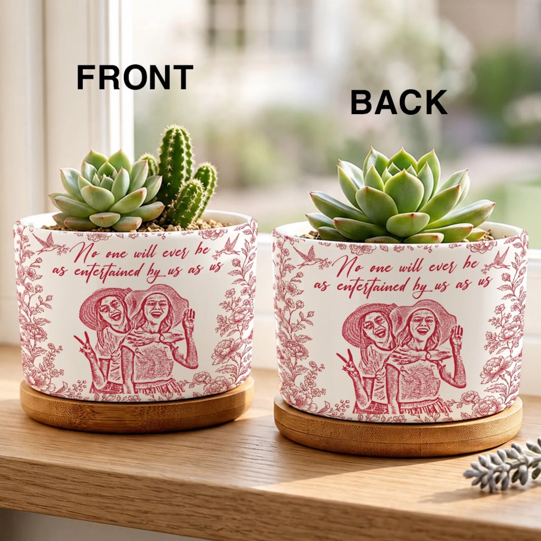 Personalized True Friendship Ceramic Plant Pot with Custom Names
