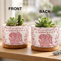 Front and Back View of Personalized Friendship Plant Pot