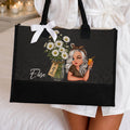 Custom Floral Canvas Tote Bag with Personalized Birth Flowers