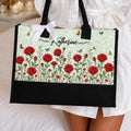 Custom Family Birth Month Flower Canvas Tote Bag