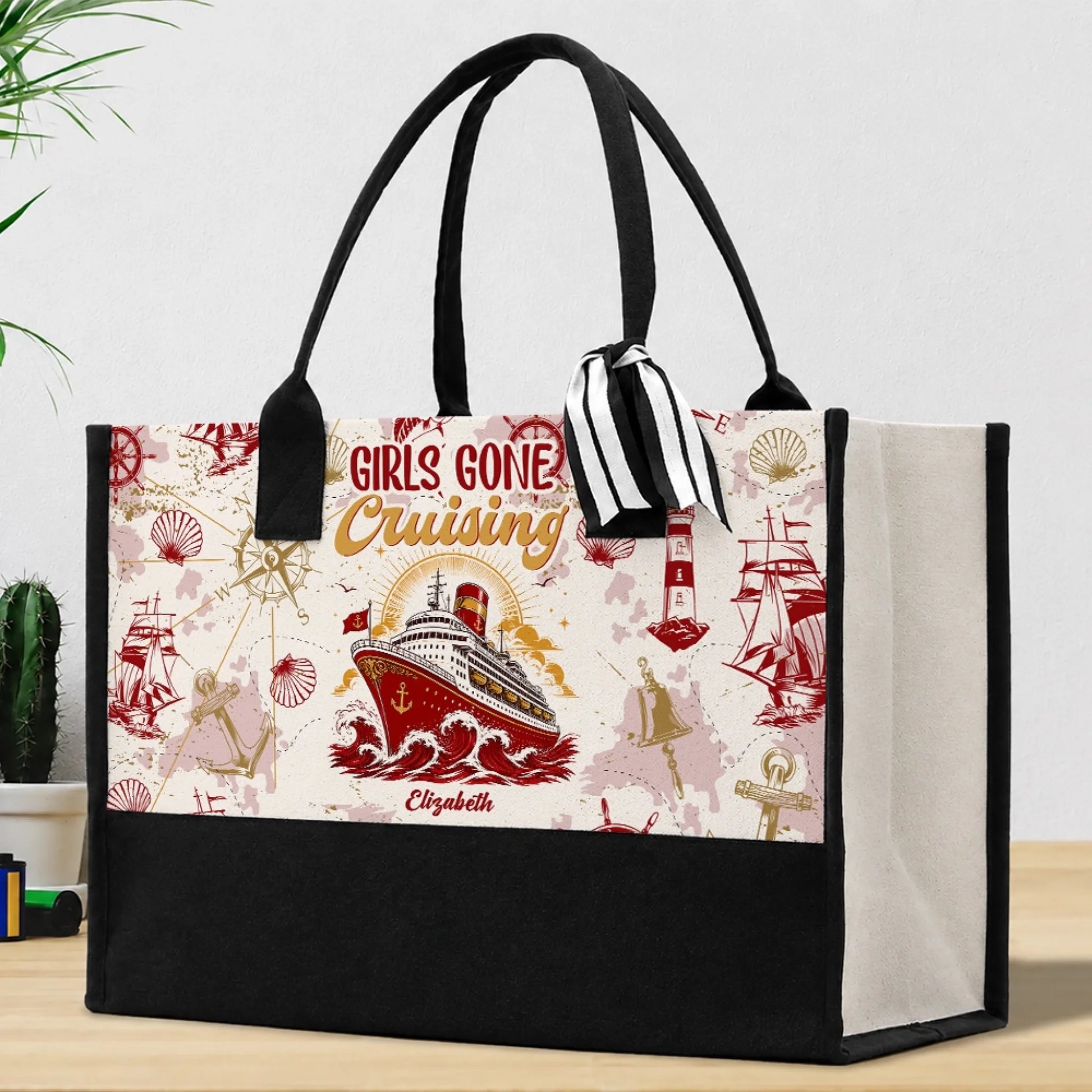 Personalized Cruise Vacation Tote Bag for Best Friends
