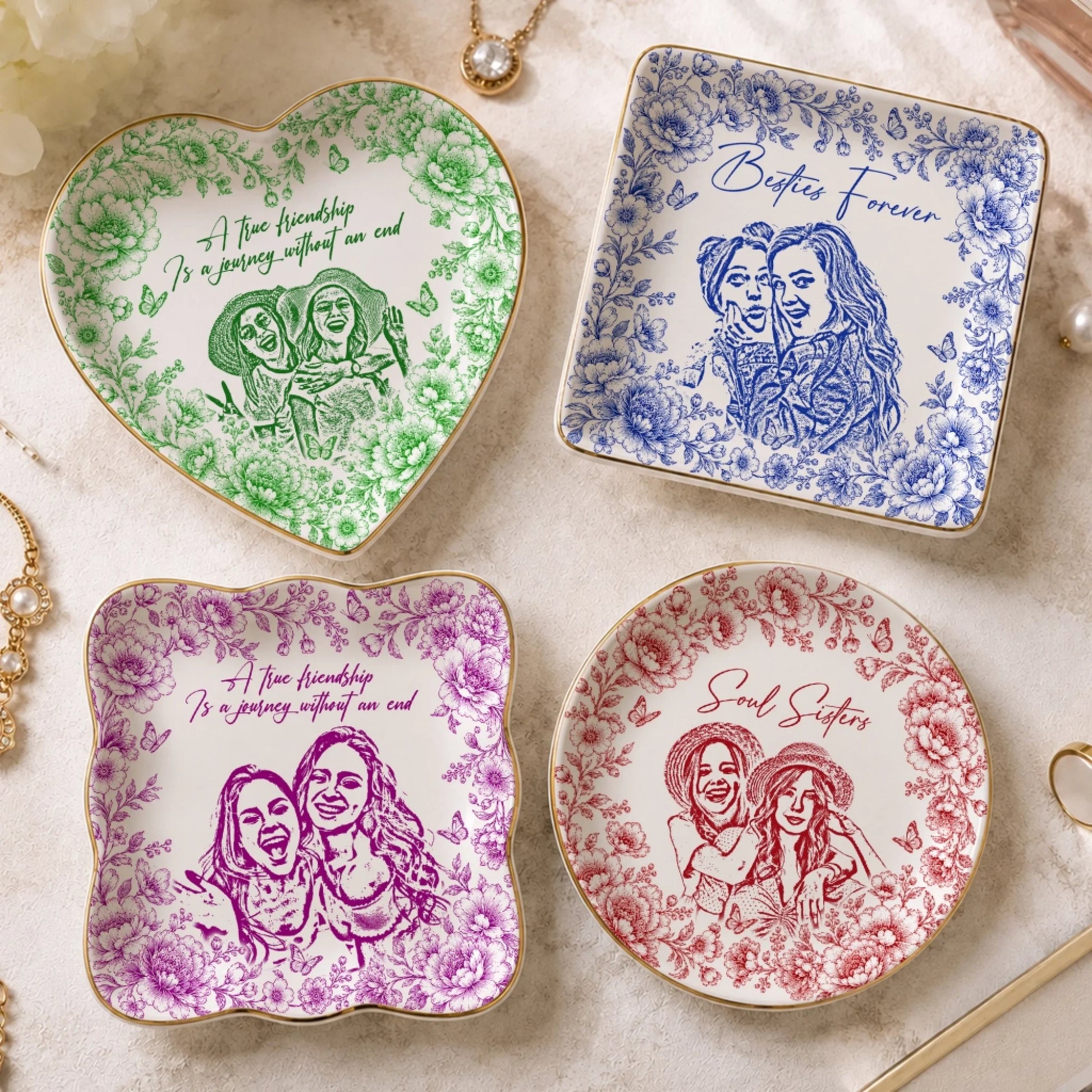 Personalized Best Friend Ring Dish Design Options