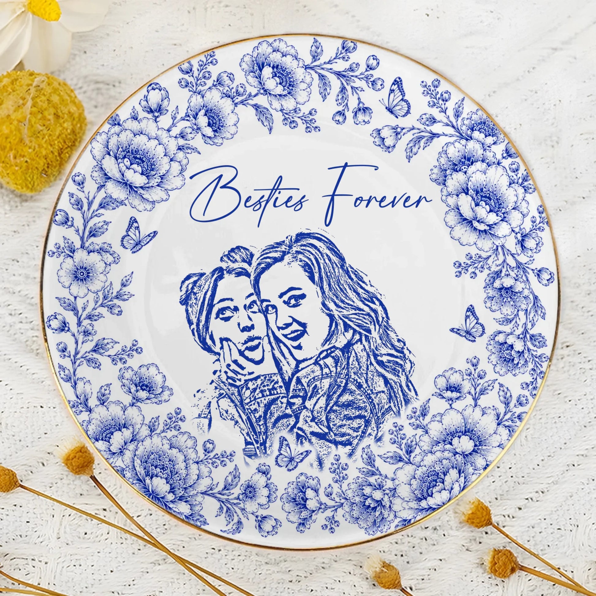 Custom Best Friend Photo Ceramic Ring Dish