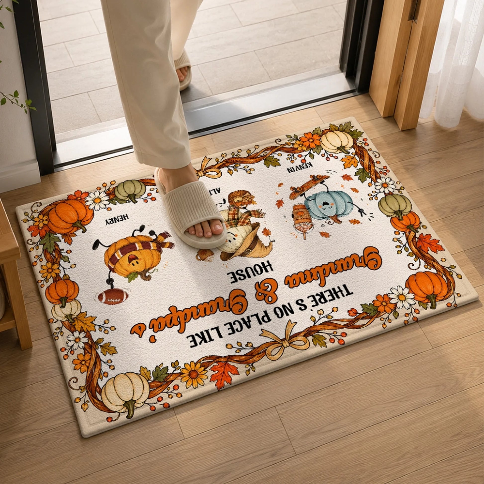 Personalized Grandma Grandpa and Grandkids Welcome Mat