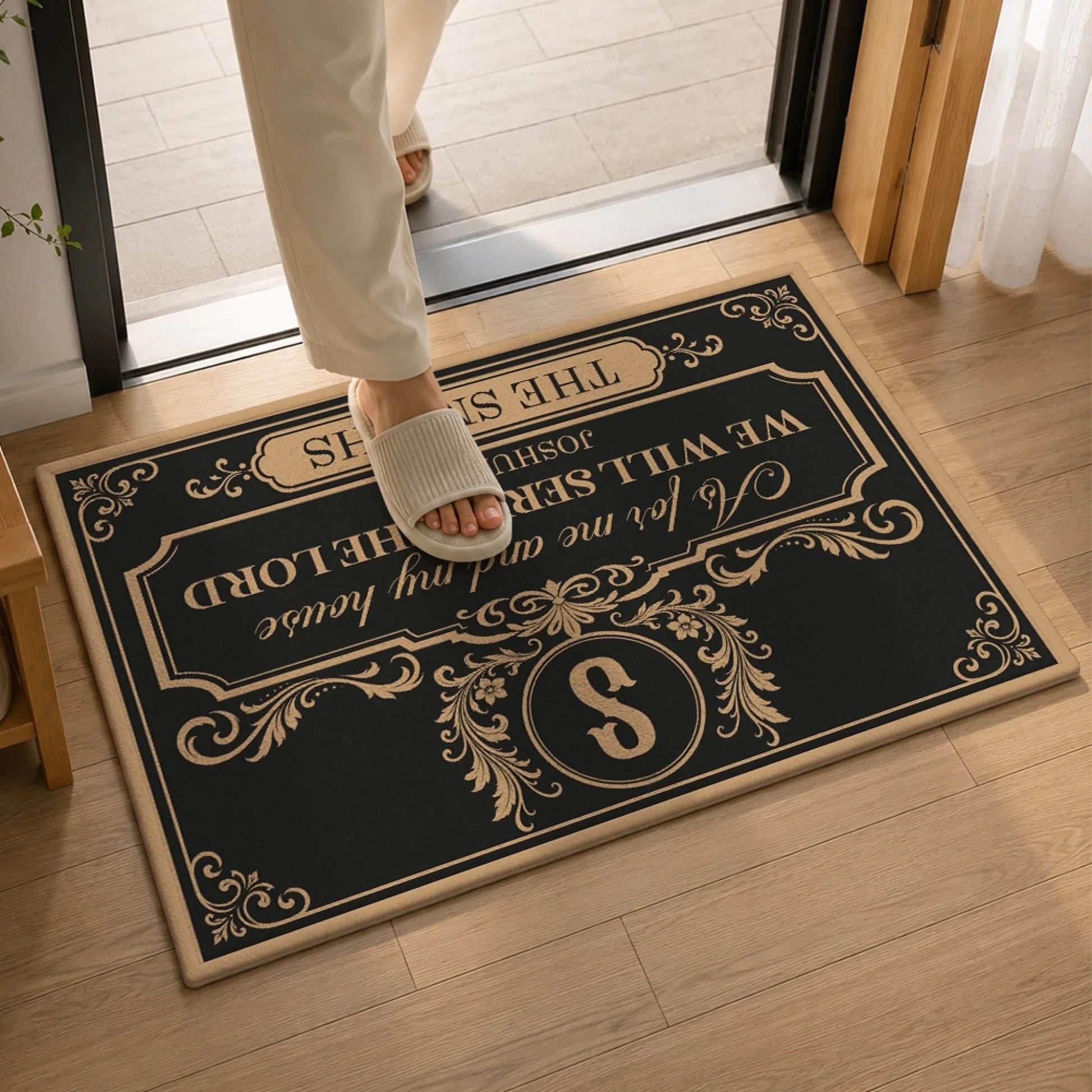 Custom As for Me and My House Family Welcome Mat