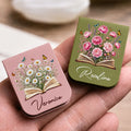 Personalized Floral Magnetic Bookmarks in Different Colors