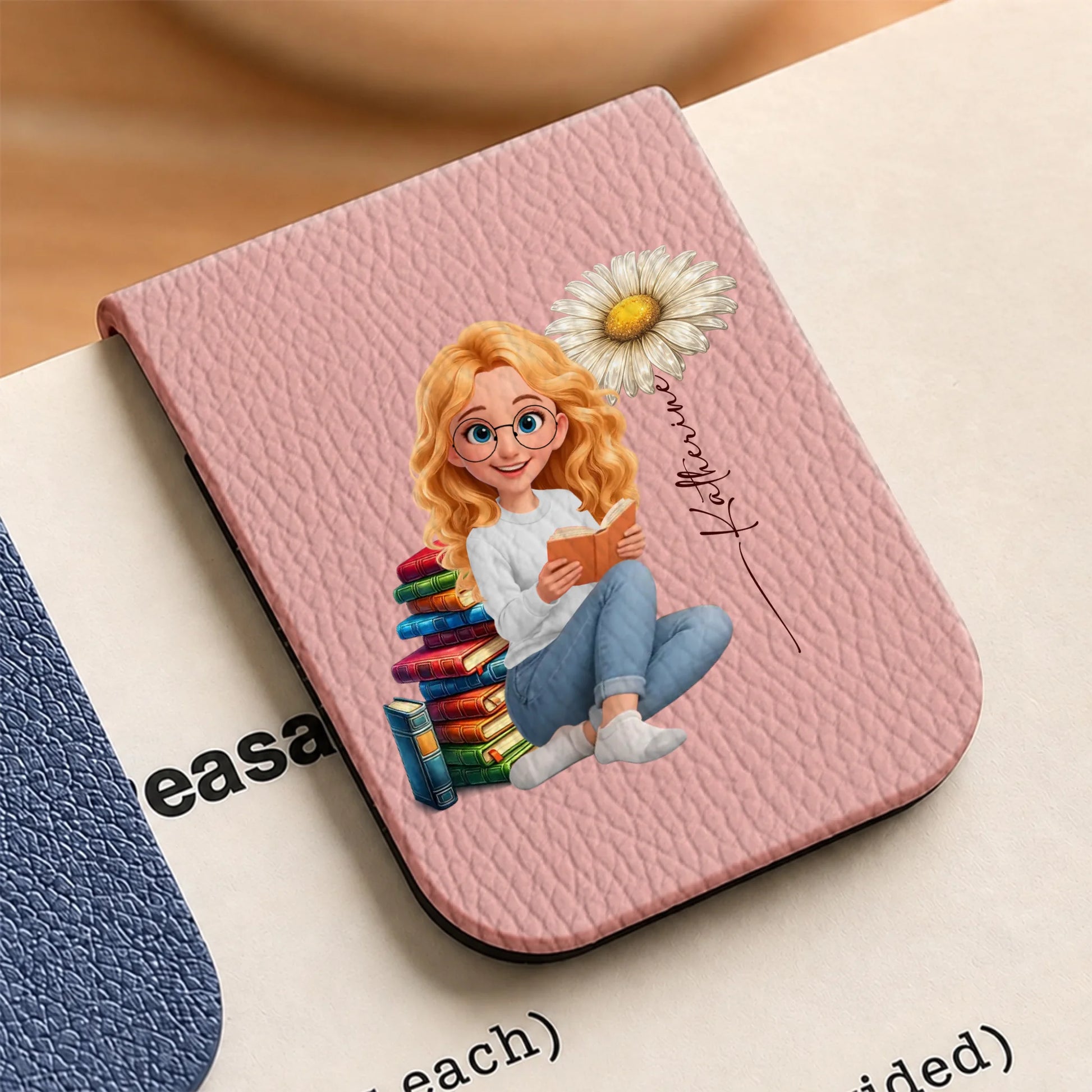 Personalized Pink Magnetic Bookmark for Readers