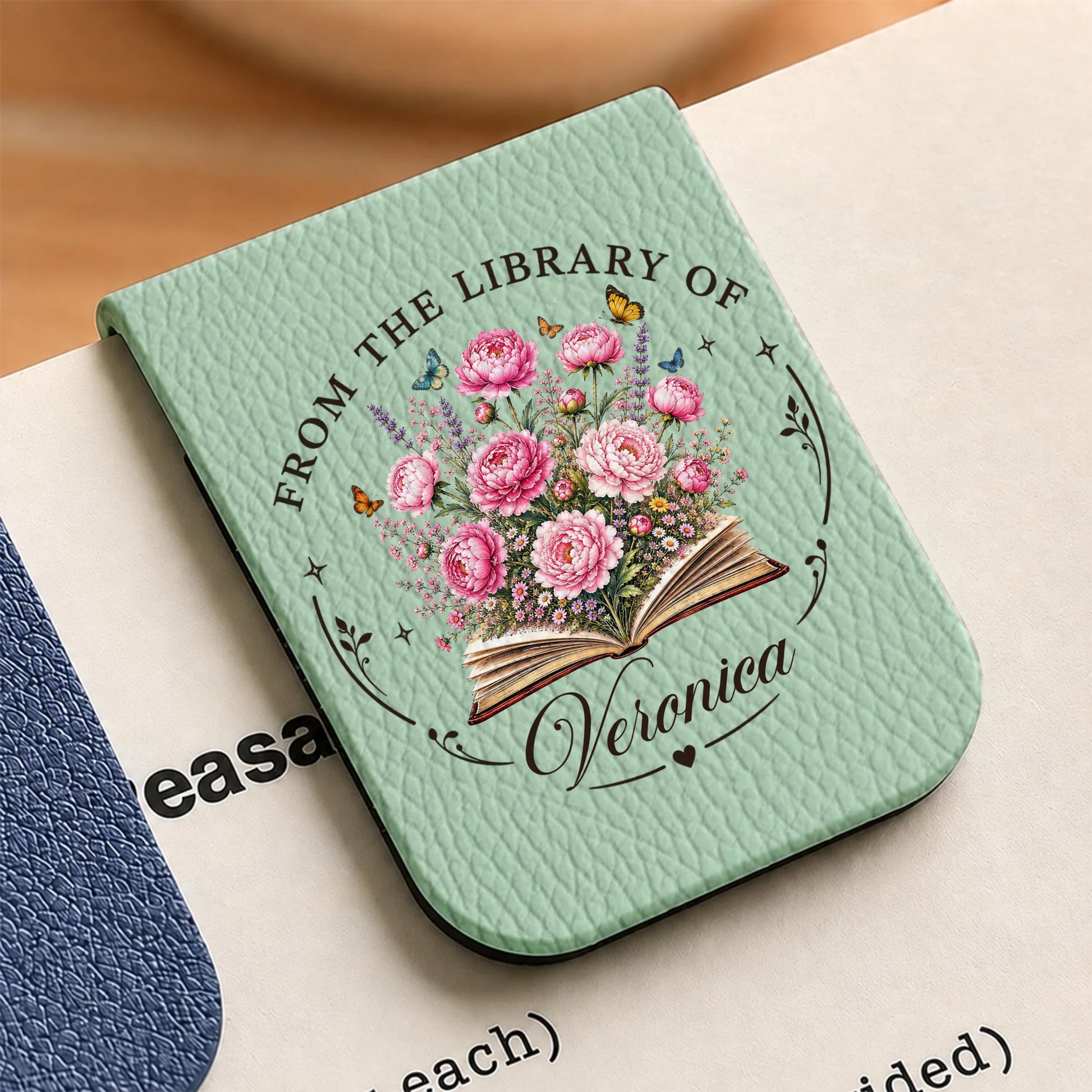 Personalized Floral Library Bookmark for Book Lovers