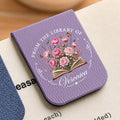 Purple Personalized Floral Magnetic Bookmark for Readers