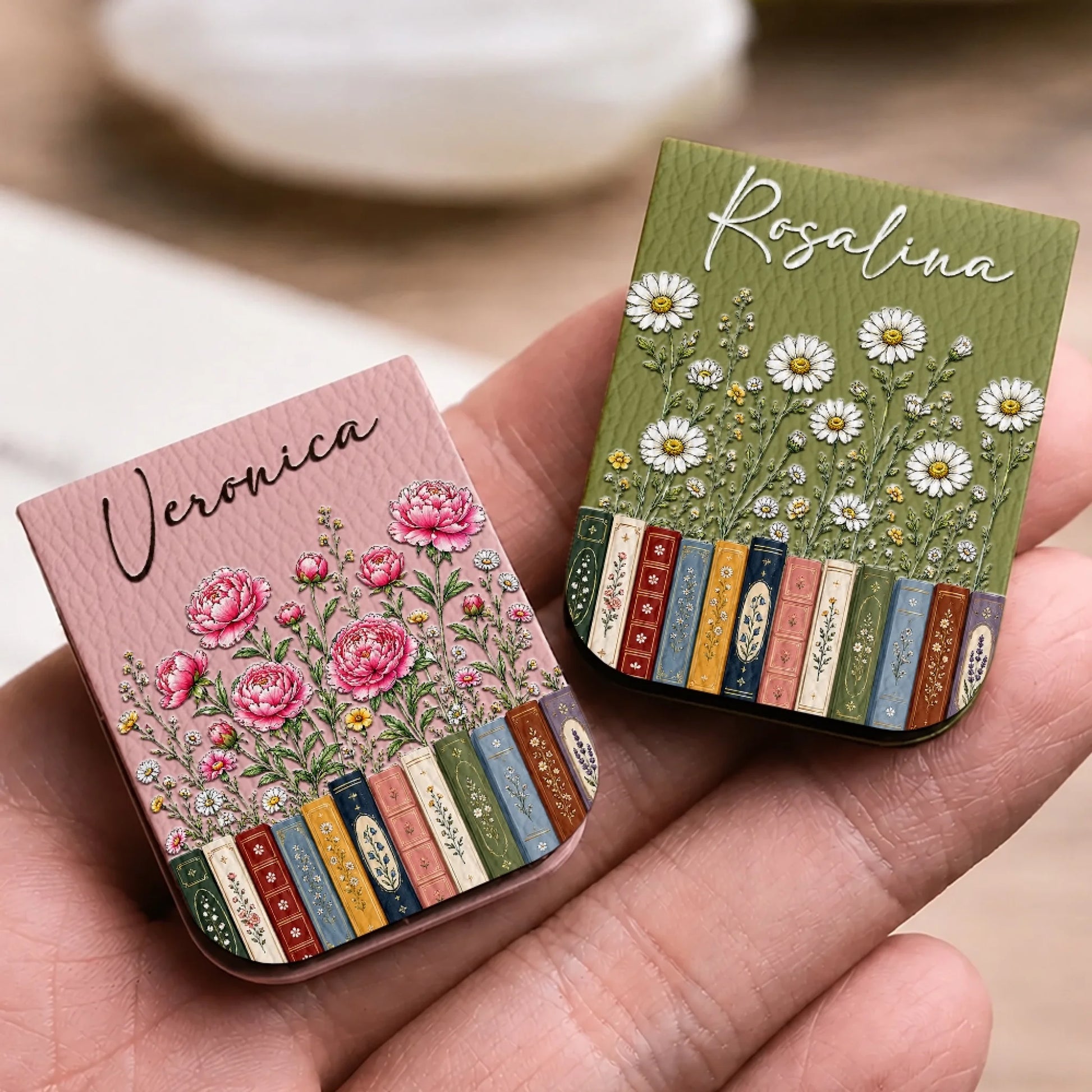 Flowers and Books Magnetic Bookmark Color Options