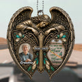 Personalized Memorial Angel Wings Car Ornament with Loved One Photo