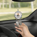 Personalized Angel Wing Memorial Ornament Hanging in Car