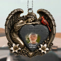 Personalized Cardinal Angel Memorial Car Ornament with Photo
