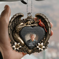 Personalized Photo Angel and Cardinal Memorial Car Hanging Ornament