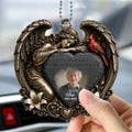 Personalized Cardinal Memorial Angel Ornament Hanging in Car