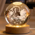 Personalized Sibling Memorial Crystal Globe Lamp with Photo