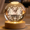 Personalized Rainbow Bridge Pet Memorial Crystal Globe Lamp