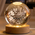 Personalized Heaven In Our Home Memorial Crystal Globe Lamp