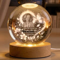 Personalized Butterfly Memorial Crystal Globe Lamp for Mom