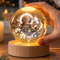 Personalized Memorial Globe Lamp with Mom Photo and Wooden LED Base