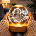 Butterfly Memorial Crystal Globe Lamp for Loss of Mom