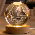 Personalized Forever My Dad Memorial Crystal Globe Lamp