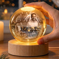 Memorial Crystal Globe Lamp for Loss of Dad with LED Base
