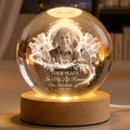 Personalized Memorial Crystal Globe Lamp with Loved One Photo