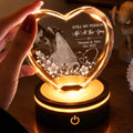 Personalized Anniversary Gift With Photo Heart Crystal Lamp