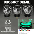 Personalized Heart Crystal Lamp Sizes And LED Base Details