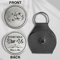 Personalized Couple Pocket Hug With Intertwined Rings And Leather Holder