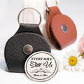 Personalized Long Distance Couple Pocket Hug In Leather Holder
