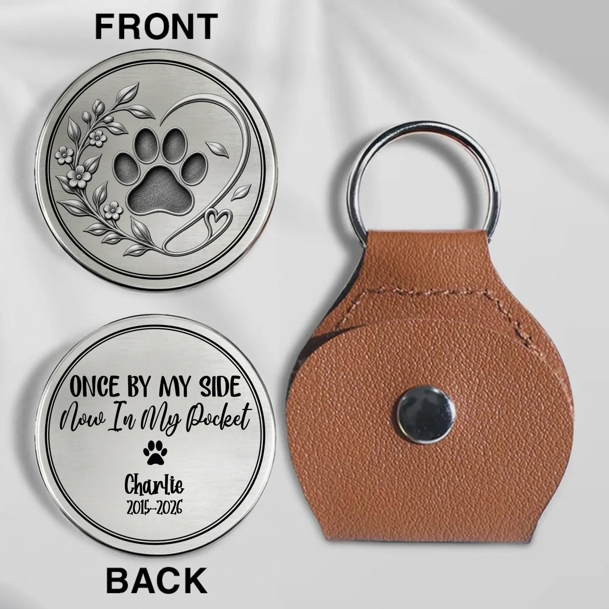 Personalized Pet Loss Pocket Hug With Paw Print Memorial Design