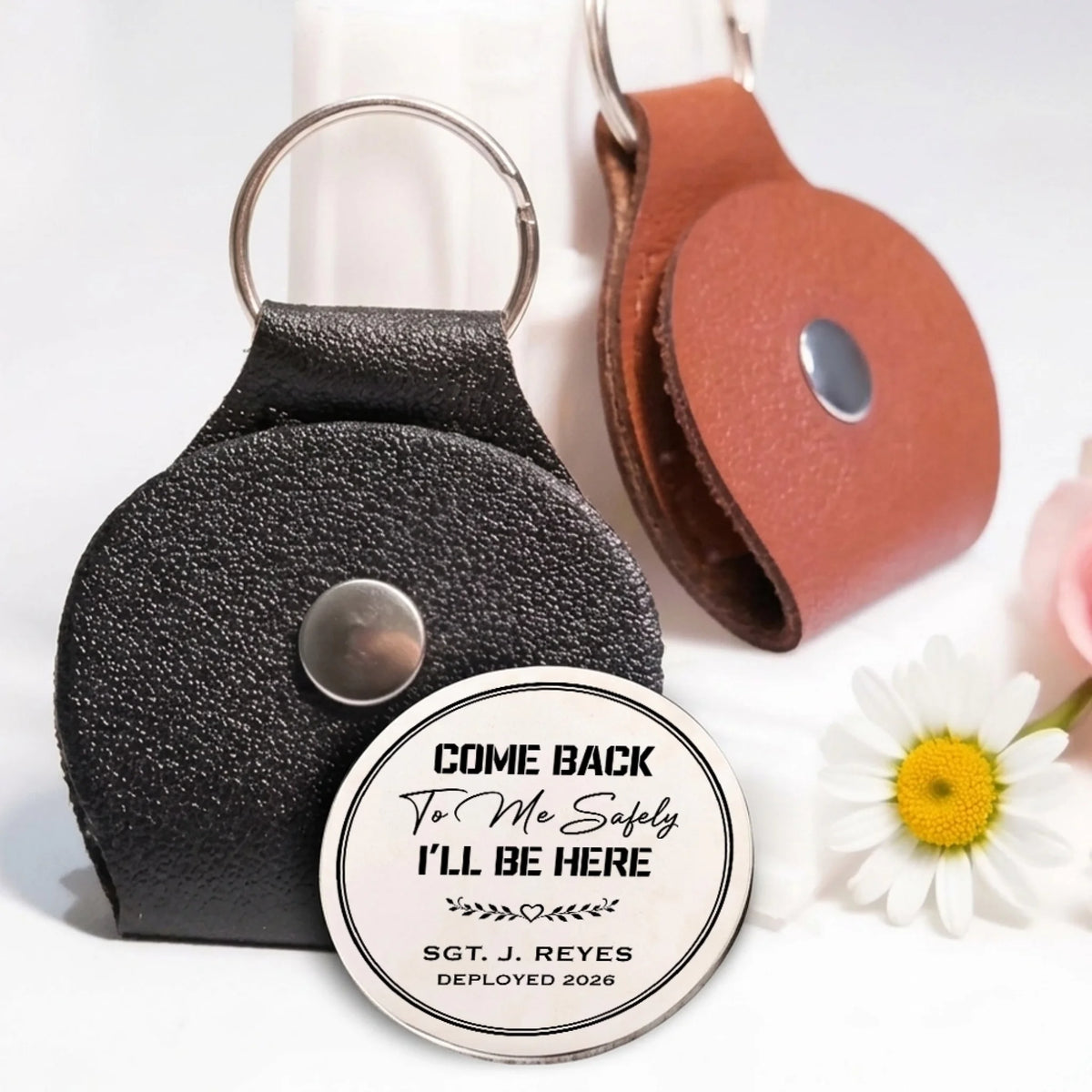 Come Back To Me Safely Pocket Hug In PU Leather Holder