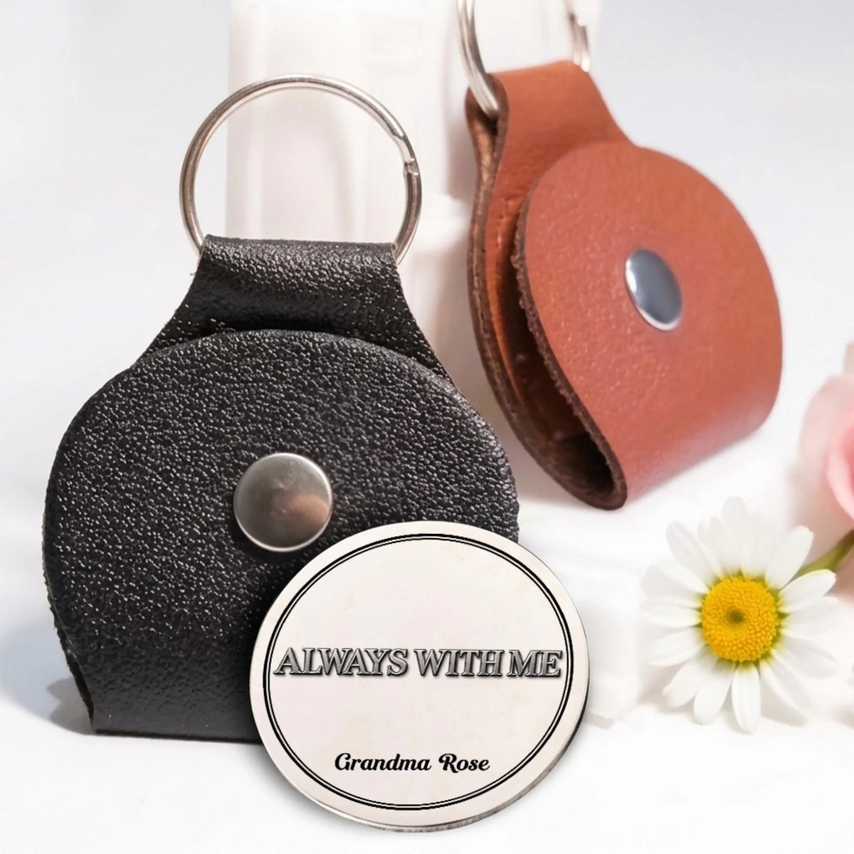 Memorial Pocket Hug Keepsake In Protective PU Leather Holder