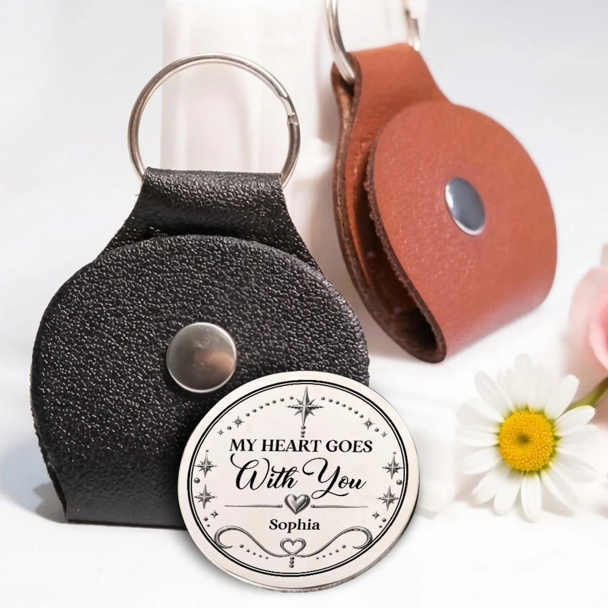 Personalized Pocket Hug Love Keepsake In PU Leather Holder