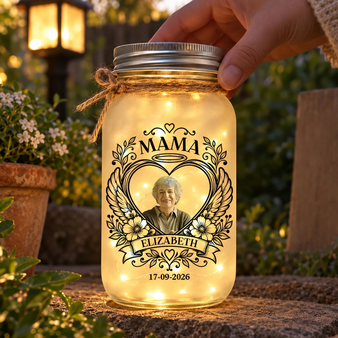 Personalized When You Are Family Mason Jar Light With Photo