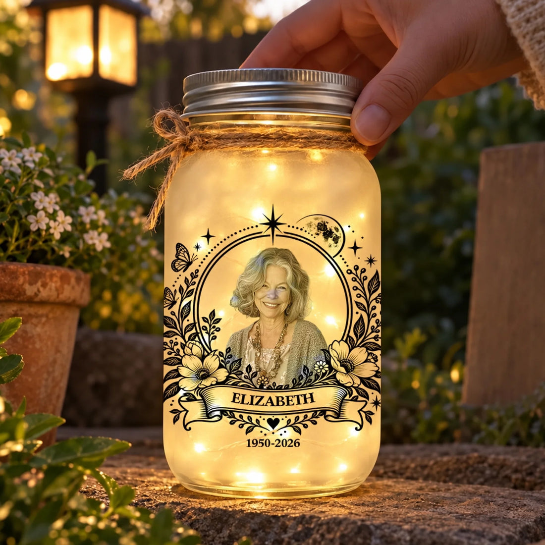 Personalized Even When I'm Not Close By Mason Jar Light for Mom