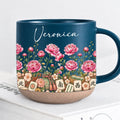 Personalized Dark Blue Mahjong Flower Mug