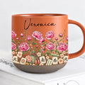 Personalized Orange Mahjong Mug With Floral Design