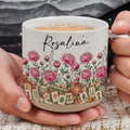 Personalized Pink Mahjong Birth Flower Mug With Name
