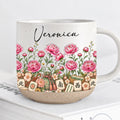 Personalized Mahjong Birth Month Flower Pottery Mug With Name