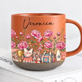 Personalized Orange Cheerleader Pottery Mug
