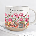 Personalized Cheerleader Birth Month Flower Pottery Mug With Name