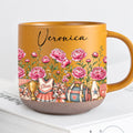 Personalized Yellow Cheerleader Birth Month Flower Mug