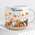 Personalized Basketball Birth Month Flower Pottery Mug With Name