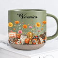 Personalized Green Basketball Birth Flower Mug