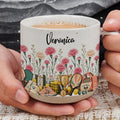 Personalized Pickleball Floral Mug With Custom Name